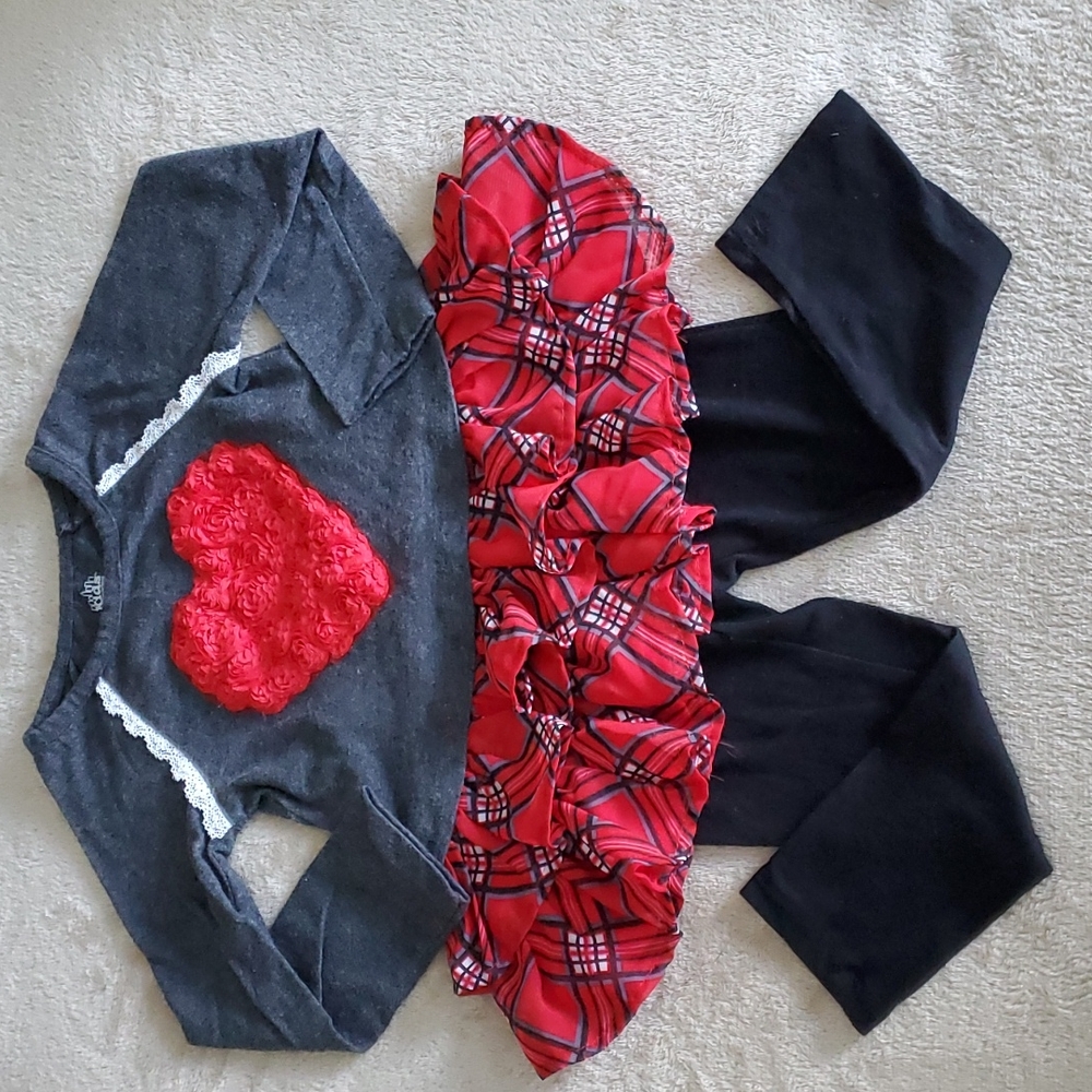 Toddler Girls 2-Pc. Heart Peplum Tunic & Leggings Set